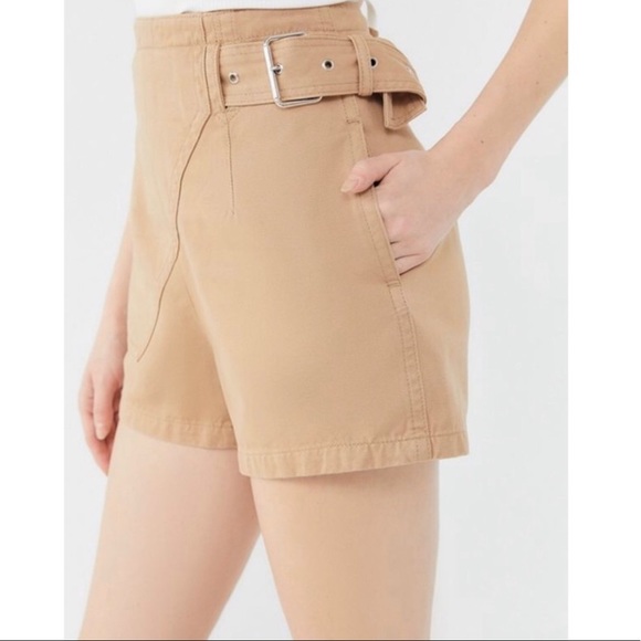 NWOT Urban Outfitters Khaki High Waist Shorts - Picture 2 of 8